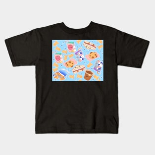 Lunchtime Vibes on Blue Kids T-Shirt